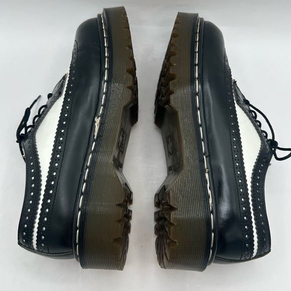 Dr. Martens Made in England Rare VTG Black White Brogue Oxford Wingtip 8 Chunky - Picture 6 of 16